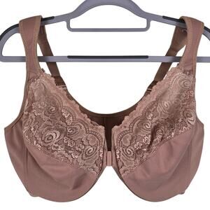 Glamorise Women's Brown Athletic Casual Underwire Bra 40F